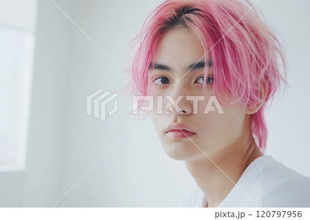 美容院でヘアカラーした男性イメージ「AI生成画像」 美容院でヘアカラーした男性イメージ「AI生成画像」 120797956