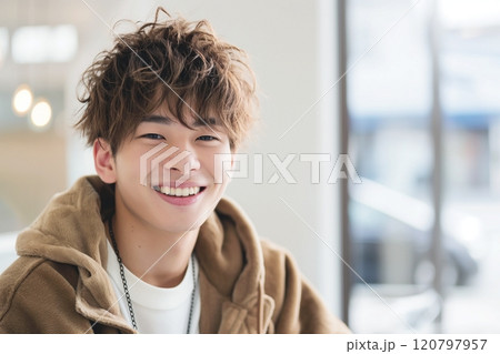 美容院でヘアカラーした男性イメージ「AI生成画像」 美容院でヘアカラーした男性イメージ「AI生成画像」 120797957