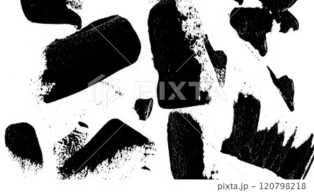 Black and white distressed background with rough edges and abstract overlay. Vintage dirty grunge paint effect. Flat vector illustration isolated 120798218
