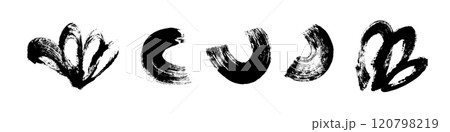 Abstract paint brush strokes grunge texture. Rough lines and shapes stain. Flat vector illustration isolated on white background. 120798219