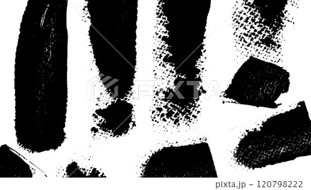Black and white distressed background with rough edges and abstract overlay. Vintage dirty grunge paint effect. Flat vector illustration isolated 120798222