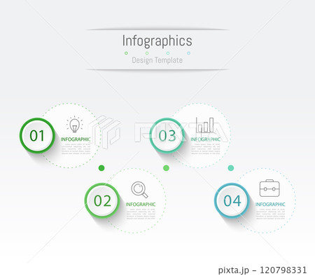 Infographic 4 options design elements for your business data. Vector Illustration. 120798331