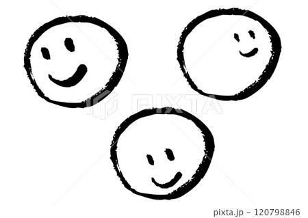 筆タッチのいろいろな向きの顔のイラスト 筆タッチのいろいろな向きの顔のイラスト 120798846