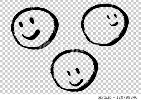 筆タッチのいろいろな向きの顔のイラスト 筆タッチのいろいろな向きの顔のイラスト 120798846