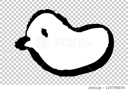 鳥的畫筆觸摸單色線條畫插圖 120798856