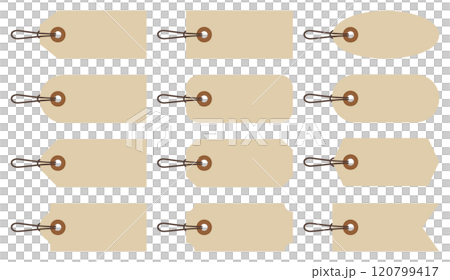 Vector illustration set of tags and price tags of various shapes 120799417