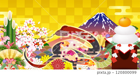 巳 年賀状 新年 初売り 背景 巳 年賀状 新年 初売り 背景 120800099