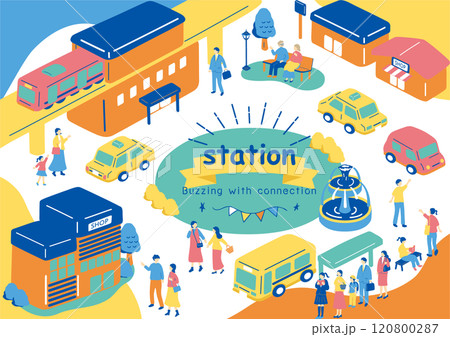 駅前の風景 駅前の風景 120800287