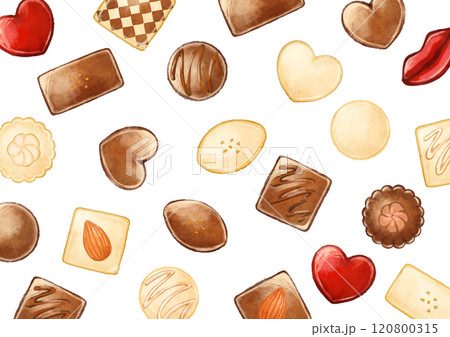 手描きのチョコレートのイラストの背景 120800315