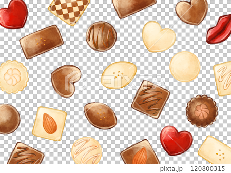 手描きのチョコレートのイラストの背景 120800315