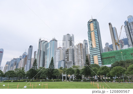 朝の中山紀念公園で太極拳をする人々 120800567