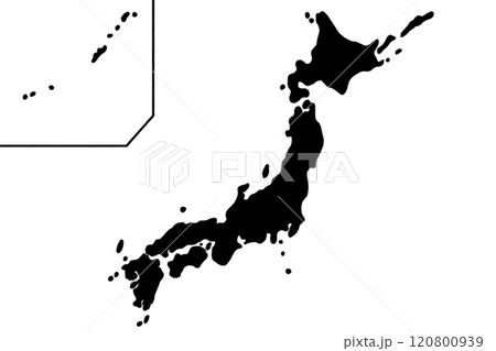 少しゆるい日本列島のシルエット 少しゆるい日本列島のシルエット 120800939