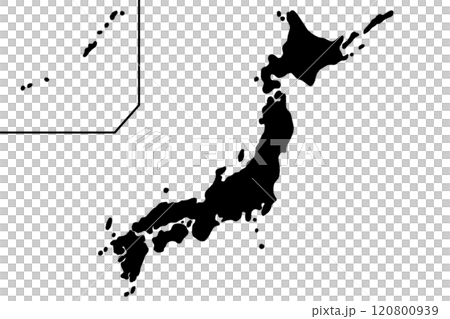 少しゆるい日本列島のシルエット 少しゆるい日本列島のシルエット 120800939