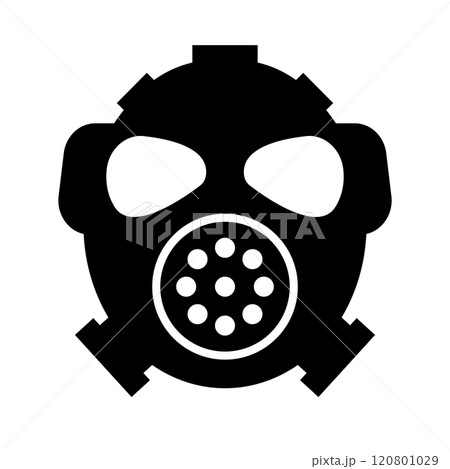 防毒マスクのシルエット 120801029