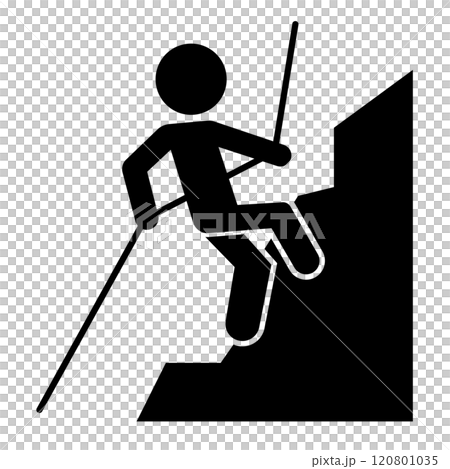 一個人在繩子上攀岩的剪影 120801035