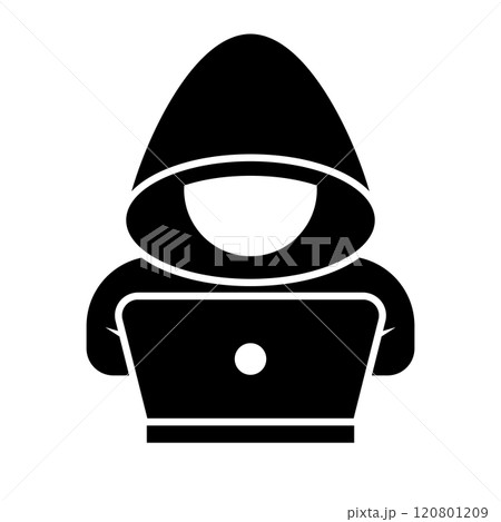 ハッカーのシルエットアイコン 120801209