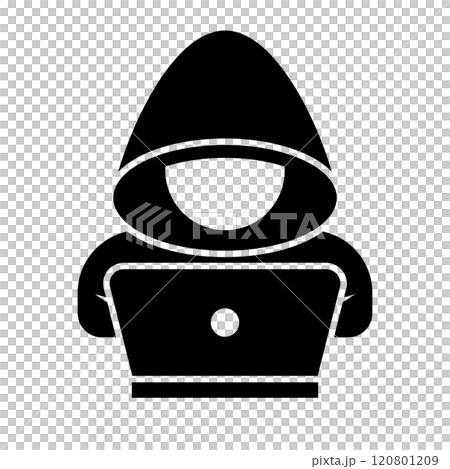 ハッカーのシルエットアイコン 120801209