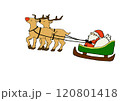 ソリに乗るサンタ 120801418
