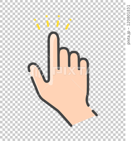 A simple human hand icon with a sparkling index finger - touch, click, and rating image material A simple human hand icon with a sparkling index finger - touch, click, and rating image material 120801831