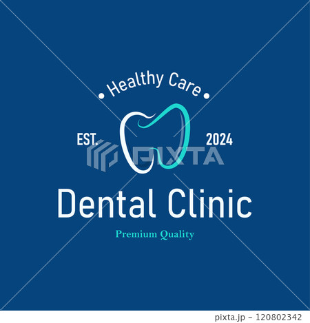 Simple dental care health logo design with modern line concept dental clinic template illustration Simple dental care health logo design with modern line concept dental clinic template illustration 120802342