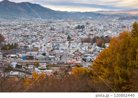 Cityscape of Fujiyoshida town in winter Cityscape of Fujiyoshida town in winter 120802440