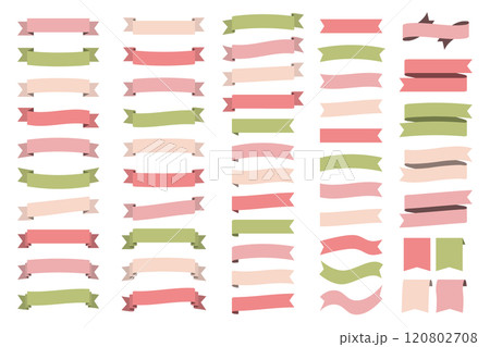 桜、春カラーのリボンのベクターイラスト 120802708