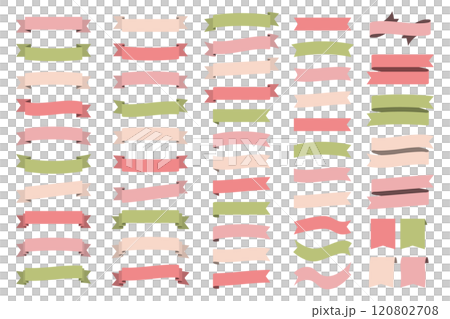 桜、春カラーのリボンのベクターイラスト 120802708