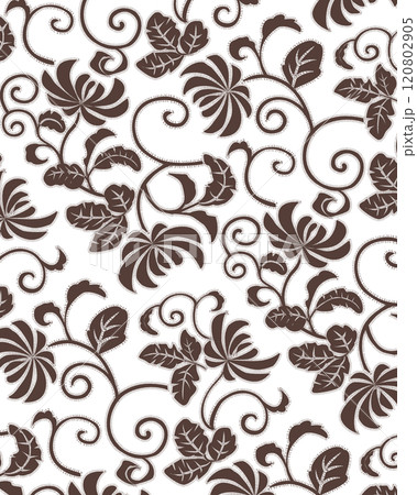 着物の柄 菊唐草模様 着物の柄 菊唐草模様 120802905