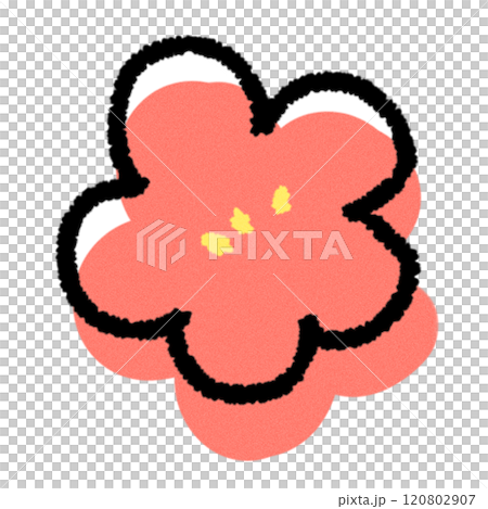 A simple and cute deformed illustration of plum blossoms 120802907
