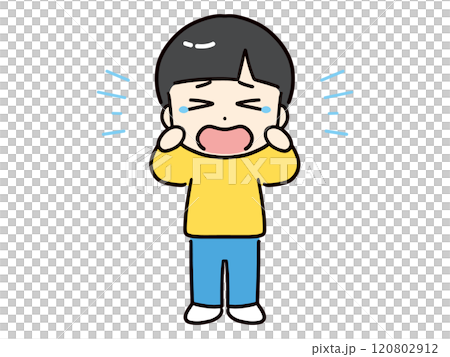 哭泣的男孩（全身，正面） 120802912