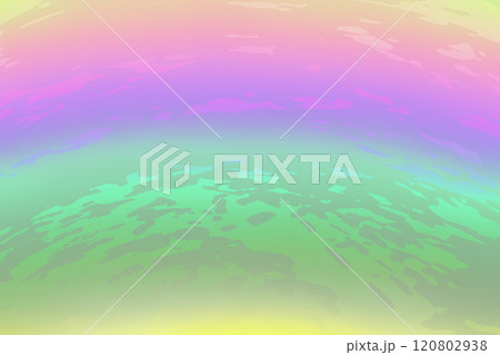 螺鈿調の斑模様入りのふんわり曲線を描く淡いパステルカラーの虹色光彩テクスチャー 120802938