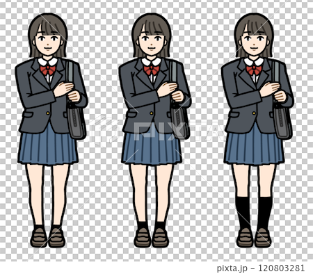 Women's students in winter clothes 120803281