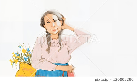 情緒不安定で少し認知障害のある初老の女性