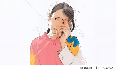情緒不安定で少し認知障害のある初老の女性
