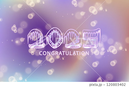 A vibrant New Year 2025 design featuring festive elements and celebratory colors 120803402