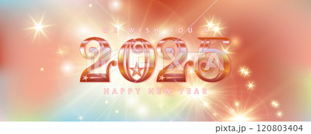 A stunning design for New Year 2025 filled with festive motifs and vibrant hues representing joy and the spirit of celebration A stunning design for New Year 2025 filled with festive motifs and vibrant hues representing joy and the spirit of celebration 120803404