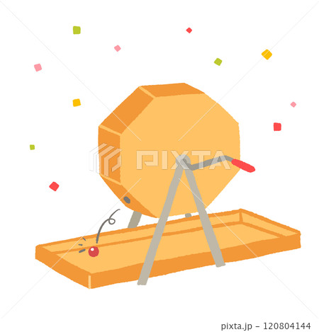 ガラポン抽選会のイメージイラスト ガラポン抽選会のイメージイラスト 120804144