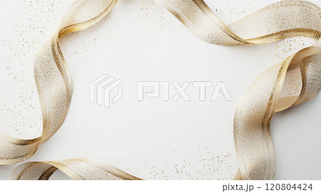 A decorative, sparkling ribbon frames a blank...のイラスト素材 [120804424] - PIXTA