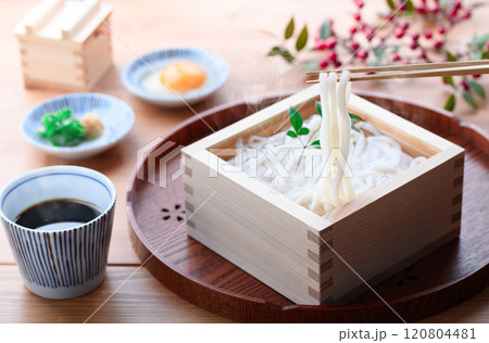 シンプルな味わい　茹でたての釜揚げうどん 120804481