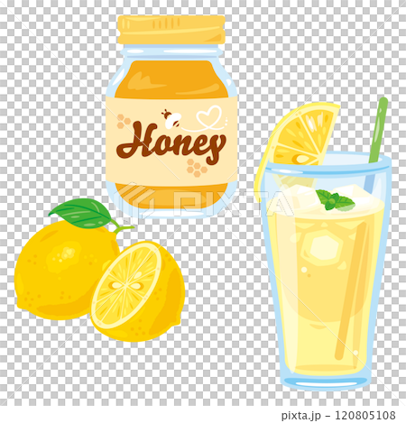 Honey lemonade set in a glass Honey lemonade set in a glass 120805108