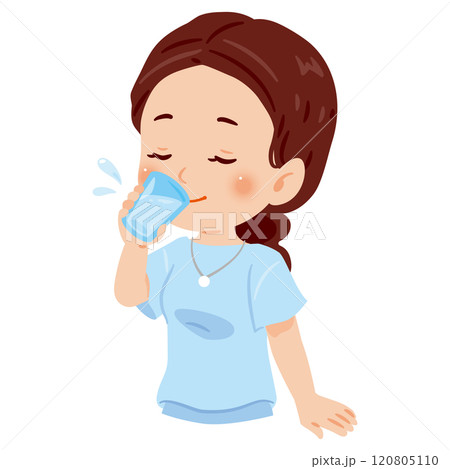 グラスに入った水を飲む女性 120805110