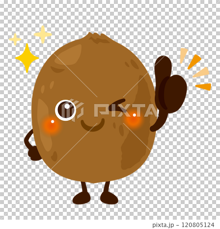 グッドサインを出すキウイのキャラクターイラスト グッドサインを出すキウイのキャラクターイラスト 120805124