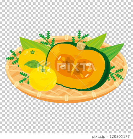 Pumpkin and yuzu in a colander 120805177