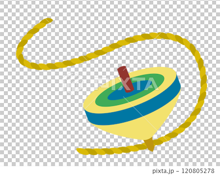 青い独楽を回すイラスト 120805278