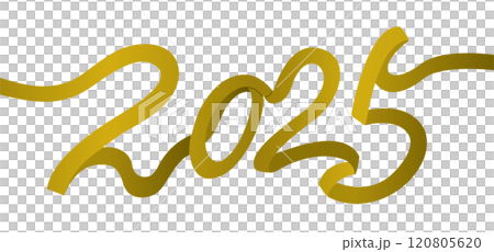 ゴールドリボンの"2025"ベクターイラスト 120805620
