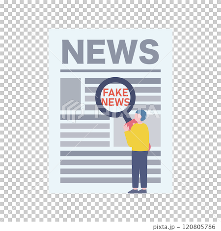フェイクニュースを見る男性 フェイクニュースを見る男性 120805786