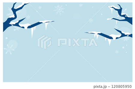 冬の森のかわいい背景イラスト素材 120805950