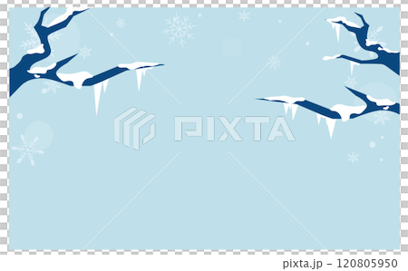 冬の森のかわいい背景イラスト素材 120805950