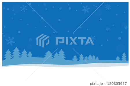 冬の森のかわいい背景イラスト素材 120805957