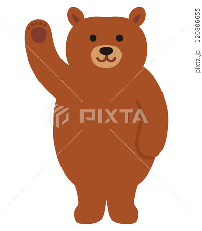 手を振るかわいいクマのイラスト 120806655